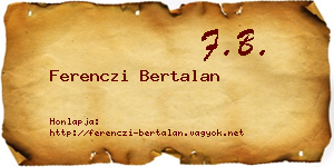 Ferenczi Bertalan névjegykártya