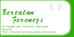 bertalan ferenczi business card